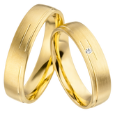 Linden Trauringe / Eheringe Pfäffikon mit Diamant W/si - 248/249